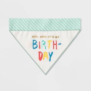 Reversible Birthday/Adoption Day Dog Bandana Collar Slide - Boots & Barkley